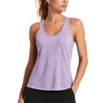 thumbnail image 1 of BODOAO Women's Athletic Racerback Tank Top Sleeveless Scoop Neck Workout Shirt, Lightweight Fitted Sports Top for Yoga Running Gym Training Fitness and Summer Casual Wear Purple L, 1 of 4