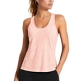 thumbnail image 1 of BODOAO Women's Athletic Racerback Tank Top Sleeveless Scoop Neck Workout Shirt, Lightweight Fitted Sports Top for Yoga Running Gym Training Fitness and Summer Casual Wear Orange L, 1 of 4