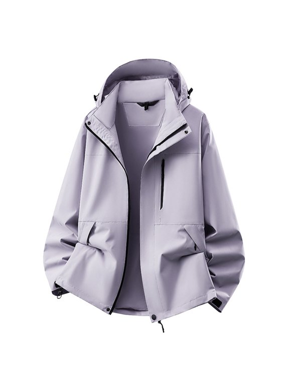 Women's Button Down Shirt Summer Long Sleeve Split Neck Blouse with Chest Pocket, Casual Loose Fit Roll Sleeve Work Office Travel Daily Top Light Violet L