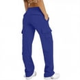 thumbnail image 1 of BODOAO Women's Cargo Sweatpants with Pockets High Waist Wide Leg Hiking Pants Casual Baggy Athletic Joggers Winter Fall Cargo Sweatpants Baggy Fleece High Waisted Joggers Pants Athletic Pants Blue Xl, 1 of 8