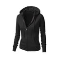 thumbnail image 1 of BODOAO Women's Lightweight Zip Up Hoodie Long Sleeve Thin Casual Hooded Jacket Pullover Print Women Hoodies Top Crop Sleeve Blouse Love Sweatshirt Long Top Women's Cardigan Black L, 1 of 5