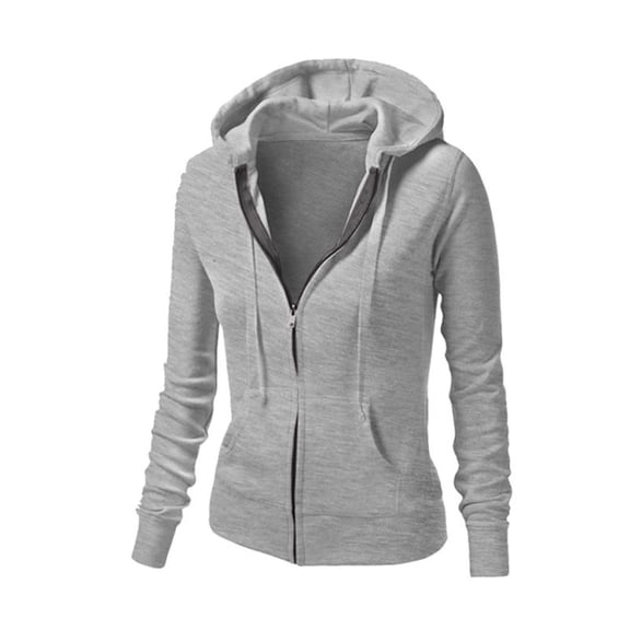 BODOAO Women's Lightweight Zip Up Hoodie Long Sleeve Thin Casual Hooded Jacket Pullover Print Women Hoodies Top Crop Sleeve Blouse Love Sweatshirt Long Top Women's Cardigan Grey L