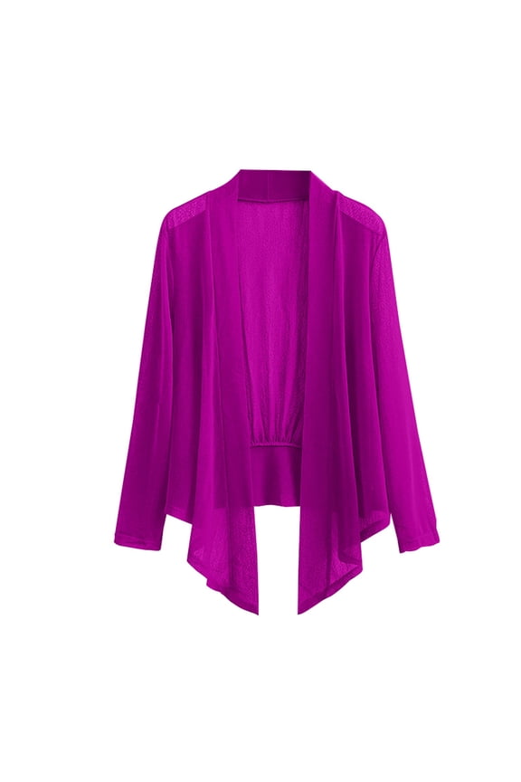 Women's Summer Cardigan for Women Lightweight Plus Size 3/4 Sleeve Bolero Shrug Women 2026 Trendy Dressy Casual Half Sleeve Tops for Work and Daily Wear Hot Pink 2XL