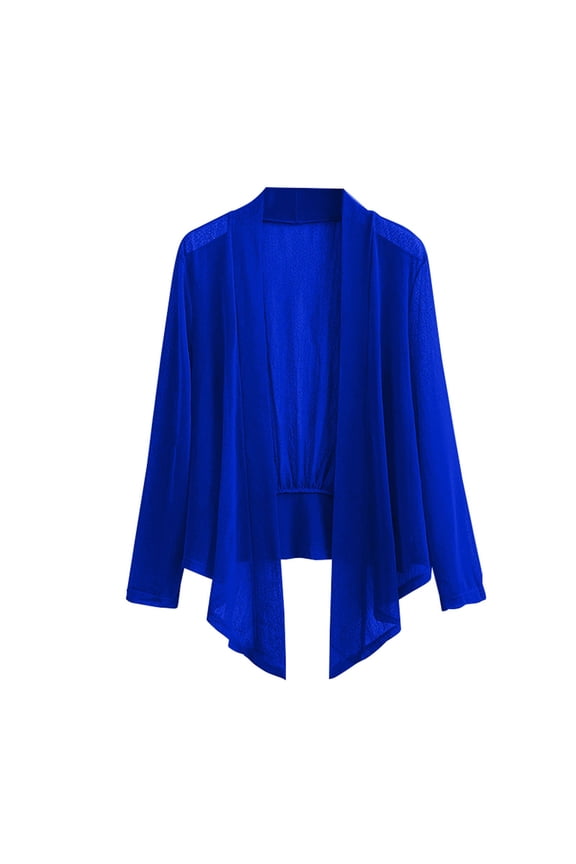 Women's Summer Cardigan for Women Lightweight Plus Size 3/4 Sleeve Bolero Shrug Women 2026 Trendy Dressy Casual Half Sleeve Tops for Work and Daily Wear Blue 5XL
