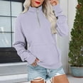 thumbnail image 1 of BODOAO Women's Quarter Zip Up Sweatshirt Long Sleeve Hooded Solid Color Oversized Sweatshirt Casual High Neck Pullover Sweatshirt for Trendy Y2K Fall Fashion Loose Fit Cozy Sweaters with Pocket, 1 of 4