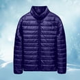 thumbnail image 1 of BODOAO Women's Quilted Down Jacket Trendy Long Lightweight Padded Coats Cute Warm Outerwear Fall Winter Fashion Clothes Zip-Up Stand-Collar Winter Coat Navy XXL, 1 of 9