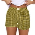 thumbnail image 1 of BODOAO Women's Shorts Cute Soft Elastic Low Waist Plaid Print Front Pajama Shorts Sleepwear Lounge Shorts Cute Soft Elastic Low Waist Plaid Print Button Front Pajama Bottoms Boxer Shorts Sleepwear, 1 of 9