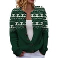 thumbnail image 1 of BODOAO Women's St Patrick's Day Cardigan, Shamrock Print Long Sleeve Button Down Knit Sweater with Open Front, Soft Cozy Irish Lucky Top for Festive Holiday Outfits Hot Pink L, 1 of 5