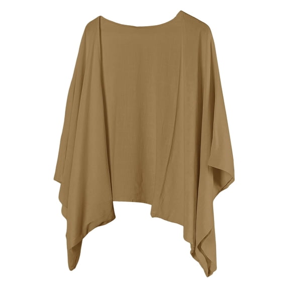 BODOAO Women's Summer Cardigan for Women Lightweight Plus Size 3/4 Sleeve Bolero Shrug Women 2026 Trendy Dressy Casual Half Sleeve Tops for Work and Daily Wear Coffee XL