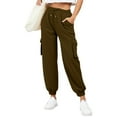 thumbnail image 1 of BODOAO Women's Sweatpants Baggy Cotton High Waisted Cinch Bottom Joggers with Pockets Casual Cute Lounge Workout Sweat Pants Thin Loose Sweatpants Comfortable Pants with Pockets Sweatpants Brown S, 1 of 9