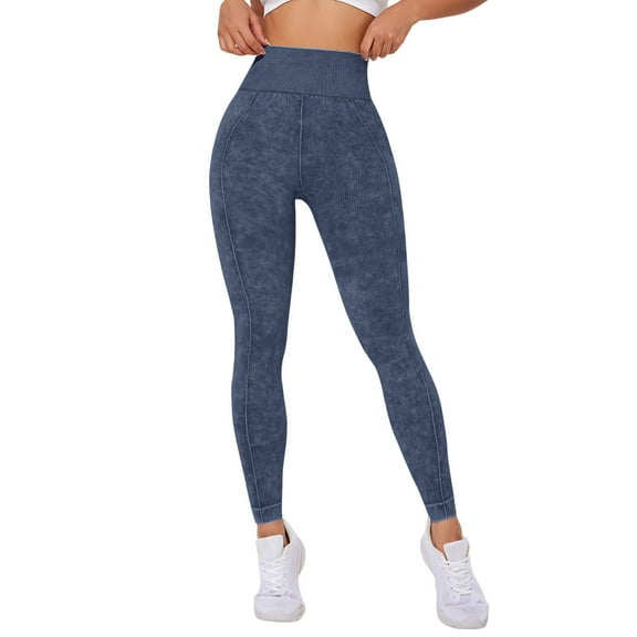 BODOAO Women's Wash Tight Fitness Yoga Pants Wash High Waisted Running Pants Butt Lifting Leggings for Women Impact Gym Seamless Workout Leggings Mid Low Waist Tummy Control Yoga Pants Navy S