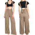 thumbnail image 1 of BODOAO Women's Wide Leg Overall Jumpsuit with Adjustable Straps and Tie Back, Loose Flowy Bib Overalls Romper for Casual Summer Beach One Piece Loungewear Outfit Khaki M, 1 of 3