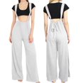 thumbnail image 1 of BODOAO Women's Wide Leg Overall Jumpsuit with Adjustable Straps and Tie Back, Loose Flowy Bib Overalls Romper for Casual Summer Beach One Piece Loungewear Outfit White M, 1 of 3