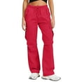 thumbnail image 1 of BODOAO Womens Cargo Pants High Waist Baggy Relaxed Fit Trousers with Pockets Loose Jogger Y2K Clothes Baggy Cargo Pants High Waisted Hiking Pants Summer Wide Leg Pants with Pockets Rd2 S, 1 of 9