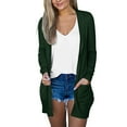 thumbnail image 1 of BODOAO Womens Long Cardigan 2025 Fall Lightweight Long Sleeve 0Pen Front Sweater with Pockets Womens Ladies Solid V Neck Cardigan Long Sleeve Coat Pockets Outerwear Green Xxl, 1 of 7