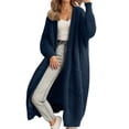 thumbnail image 1 of BODOAO Womens Long Cardigan Sweaters Open Front Oversized Duster with Pocket for Women 2025 Fall Winter Knit Design Coats Solid Color Sweater Winter Loose Long Sleeved Cardigan Jacket Dark Blue S, 1 of 5