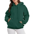 thumbnail image 1 of BODOAO Womens Oversized Hoodies Comfy Sweatshirts Fall Fashion 2025 Outfits Casual Tops Loose Clothes with Pockets Women's Solid Color Zipperless Long Sleeved Pullover Sweater Army Green Xl, 1 of 5
