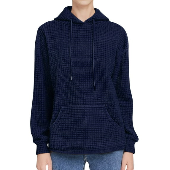 BODOAO Womens Oversized Hoodies Loose Hooded Sweatshirts Casual Comfy Tops Fall Fashion Outfits 2025 Cute Clothes with Pockets Womens Long Sleeve Sweatshirts Lightweight Pullover Tops Blue M