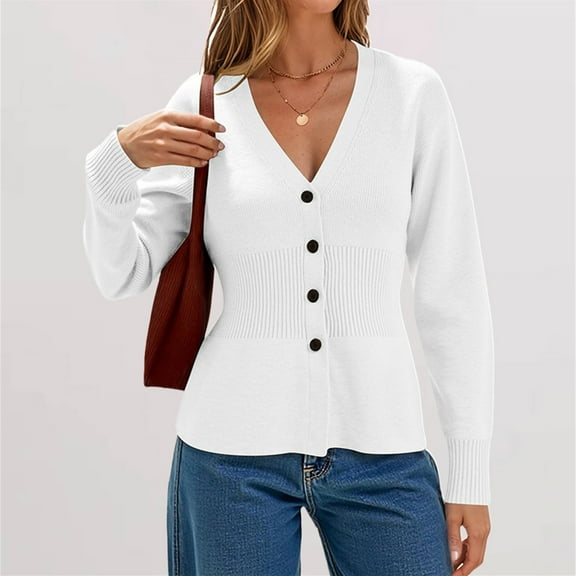 BODOAO Womens V Neck Cardigan Sweaters Long Sleeve Cinched Waist Knit Tops Dressy Casual Button Up Fitted Outerwear,Thin Lightweight Cardigan Sweaters for Women Dressy Summer Spring Fall Cardigan