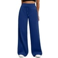 thumbnail image 1 of BODOAO Womens Wide Leg Sweatpants High Waisted Baggy Sweat Pants Women Lounge Track Workout Joggers with Pockets Wide Leg Sweatpants Double Waisted Baggy Pants with Blue M, 1 of 8