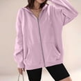 thumbnail image 1 of BODOAO Womens Zip Up Hoodies Plus Size Long Sleeve Hooded Sweatshirts Fall Winter Casual Fashion Jacket with Pockets Fall Y2K Clothes Casual Comfort Jackets Coats Zipper Fall Winter Sweatshirts, 1 of 5