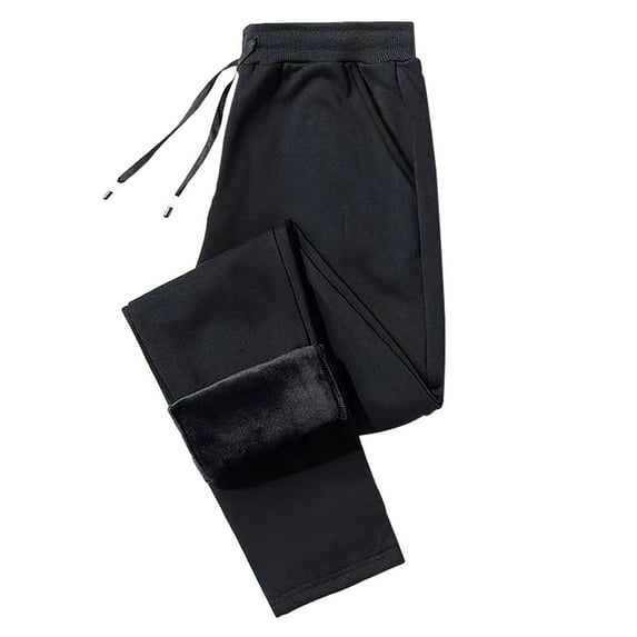 BODOAO women's and Men's Fleece Lined Joggers Korean Style Winter Athletic Sweatpants Thermal Hiking Workout Running Pants with Pockets Fashion Casual Pants Plus Thick Sweatpants BK2 3XL