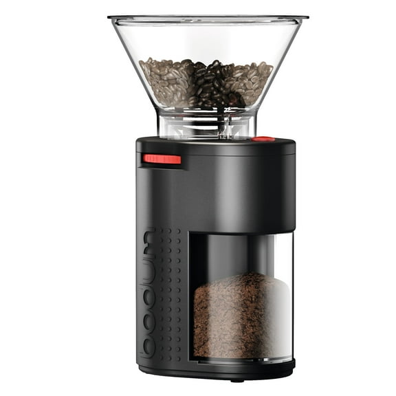 Bodum Bistro Standard Burr Electric Coffee Grinder, Stainless Steel, BPA Free Plastic Catcher, Black