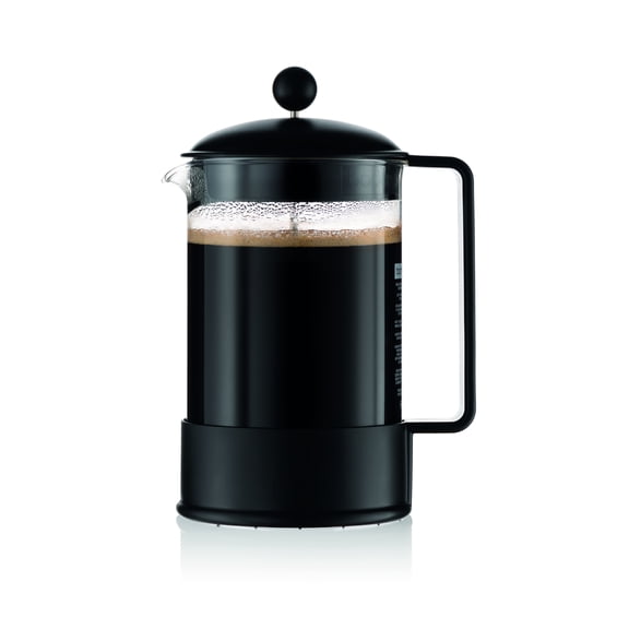 BODUM Brazil French Press Coffee Maker, Borosilicate Glass, 51 Ounce, Black