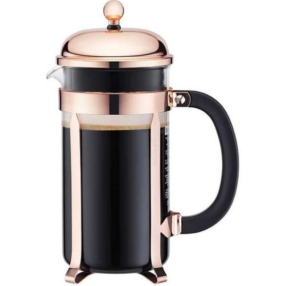 BODUM Chambord French Press Coffee Maker with Borosilicate Glass Carafe, 34 Ounce, Copper