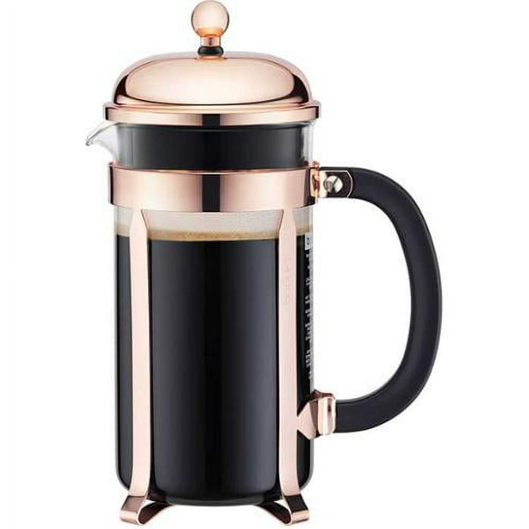 French Press Coffee Maker, Glass Classic Copper 304 Stainless Steel Coffee  Press, Cold Brew Heat Resistant Thickened Borosilicate Coffee Pot For  Camping Travel Gifts, 34 Ounce, Coffee Servers - Temu