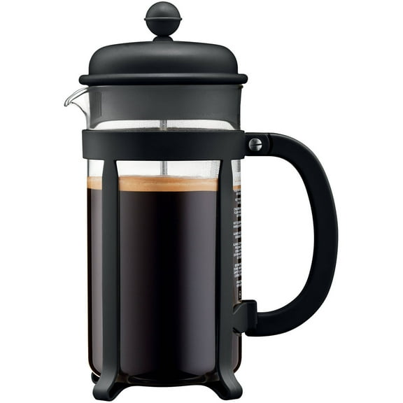 BODUM Java French Press Coffee Maker with Borosilicate Glass Carafe, 34 Ounce, Black