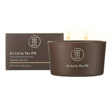 BODY BY TPH It’s Lit In The PM Aromatherapy Scented Soy Wax Blend Stress Relief Candle with Patchouli, Coconut Cream & Ylang-Ylang, 8 oz (Pack of 6)