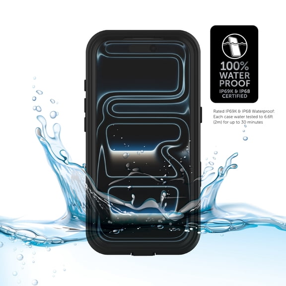 Body Glove Tidal Waterproof Phone Case for iPhone 17 Pro Max - Black/Clear