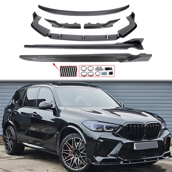 BODY KITS For BMW F95 X5M 2019-2022 Front Lip Splitter Rear Spoiler Side Skirts Carbon Look
