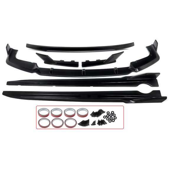 BODY KITS For BMW F95 X5M M Sport 2019-2022 Front Splitter+Rear Diffuser Flaps+Middle Spoiler Wing+Side Skirts Glossy Black