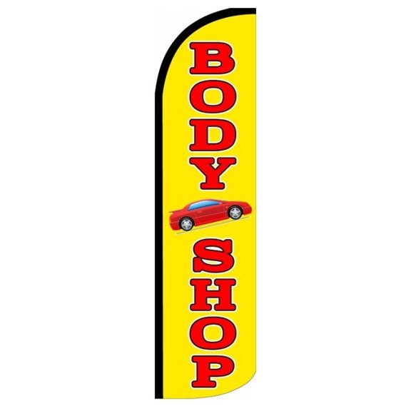 BODY SHOP Windless Flag (Hardware Not Included) |Advertisement /Business Flags | Feather Flag |