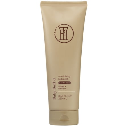 BODY by TPH Revitalizing Vanilla + Tuberose Body Scrub with Glycolic & Lactic Acid for dull skin, 8 oz