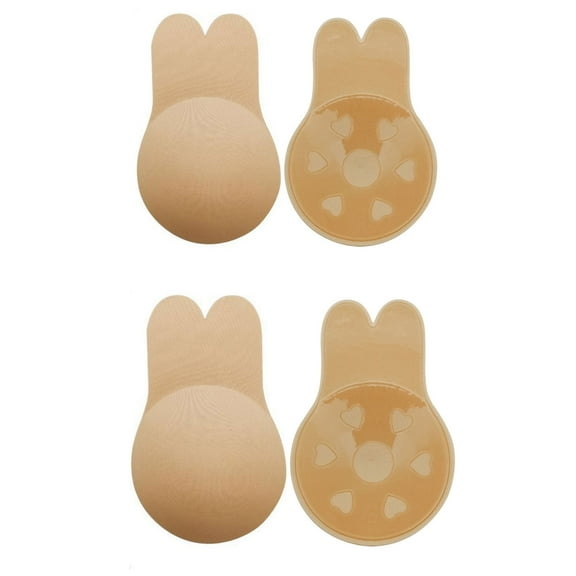 BODY404 Adhesive Bra, Invisible Sticky Bra, Strapless Backless Bra Nippless Covers Push Up Self Invisible Sticky Bra for Women, 2 Pairs