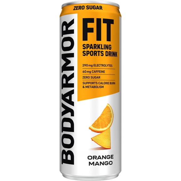 BODYARMOR FIT Zero Sugar Orange Mango Sports Drink Can, 12 fl oz