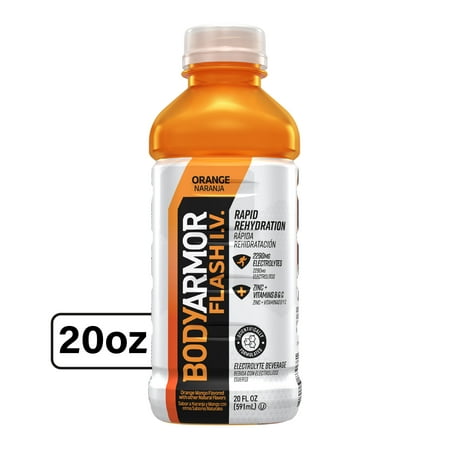 BODYARMOR Flash I.V. Rapid Rehydration Electrolyte Beverage, Orange 20oz