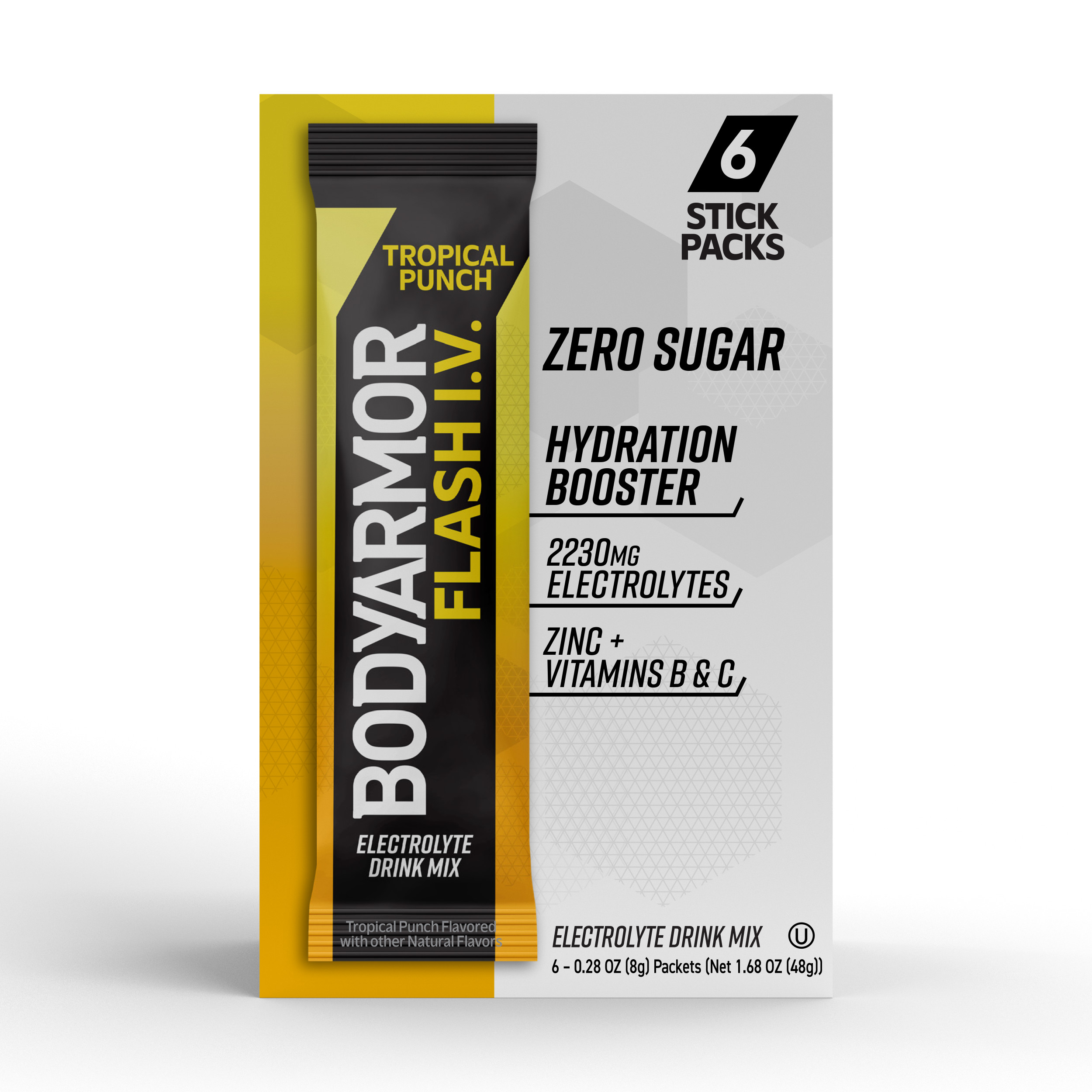 BODYARMOR Flash IV Rapid Rehydration Electrolyte Powder Mix, Strawberry