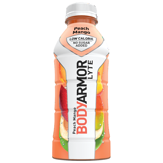 BODYARMOR LYTE Peach Mango Low-Calorie Sports Drink, 16 Fl Oz, 12 Bottles