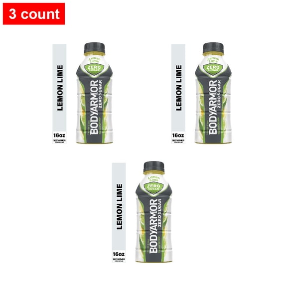 BODYARMOR Lemon Lime Zero Sugar Sports Drink Bottle 16 fl oz - 3 count