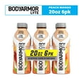 BODYARMOR Lyte Peach Mango Electrolyte Drinks, 20 fl oz Bottles, 6 Pack