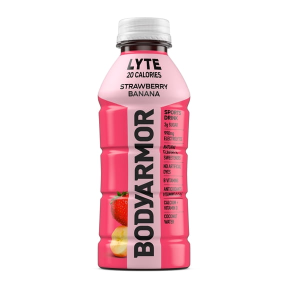 BODYARMOR Lyte Strawberry Banana Electrolyte Sports Drink, 16 fl oz Bottle