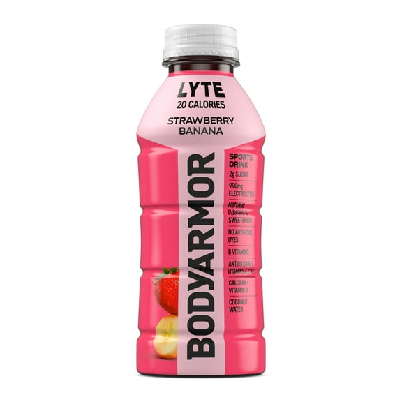 BODYARMOR Lyte Strawberry Banana Electrolyte Sports Drink, 16 fl oz Bottle