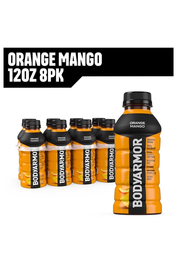 Orange Mango Electrolyte Sports Drink, 12 fl oz, 8 Pack Bottles ( 3 Box )