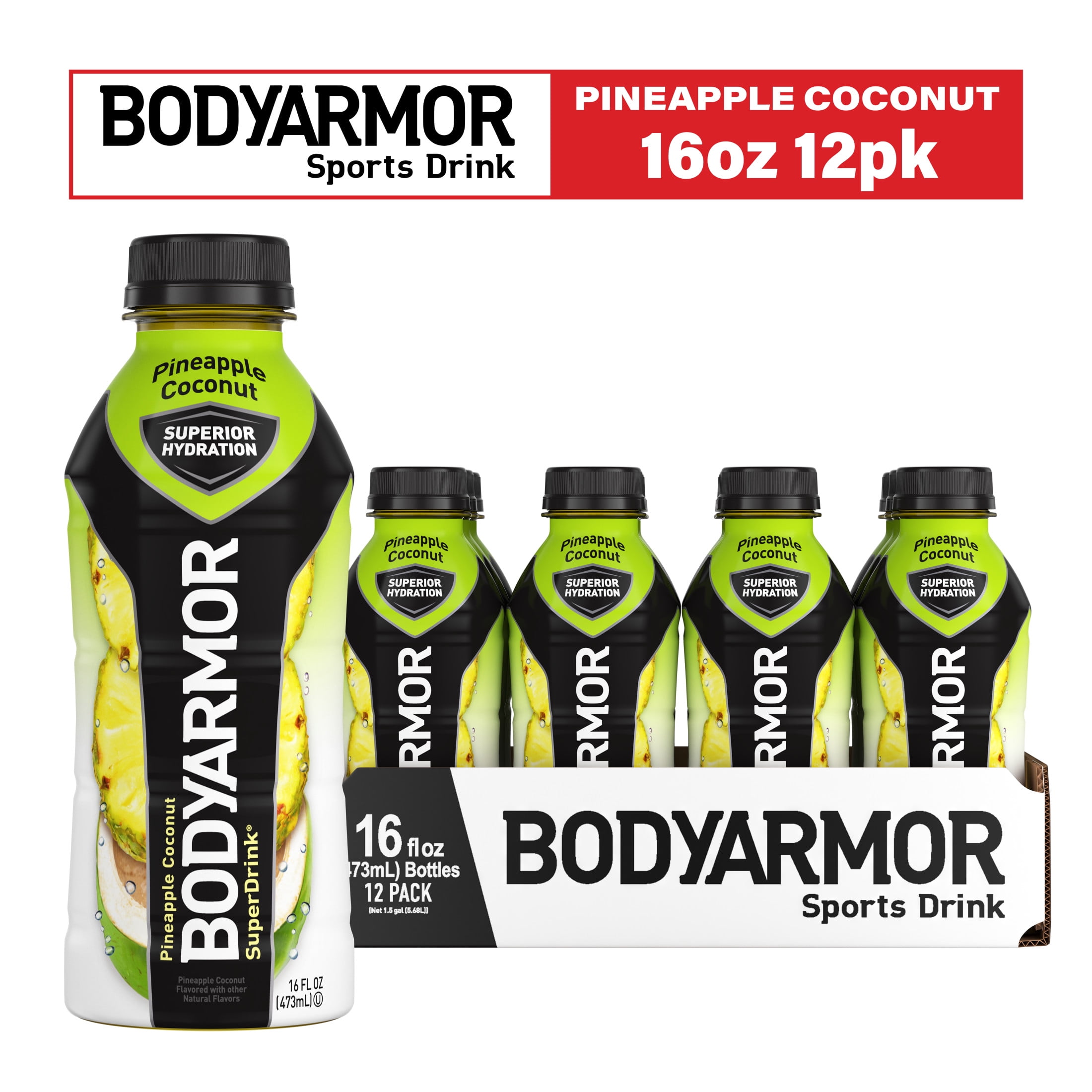 SuperDrink Sports Drink, Pineapple Coconut, 16 oz Bottle, 12/Pack SuperDrink Sports Drink, Pineapple Coconut, 16 oz Bottle, 12/Pack