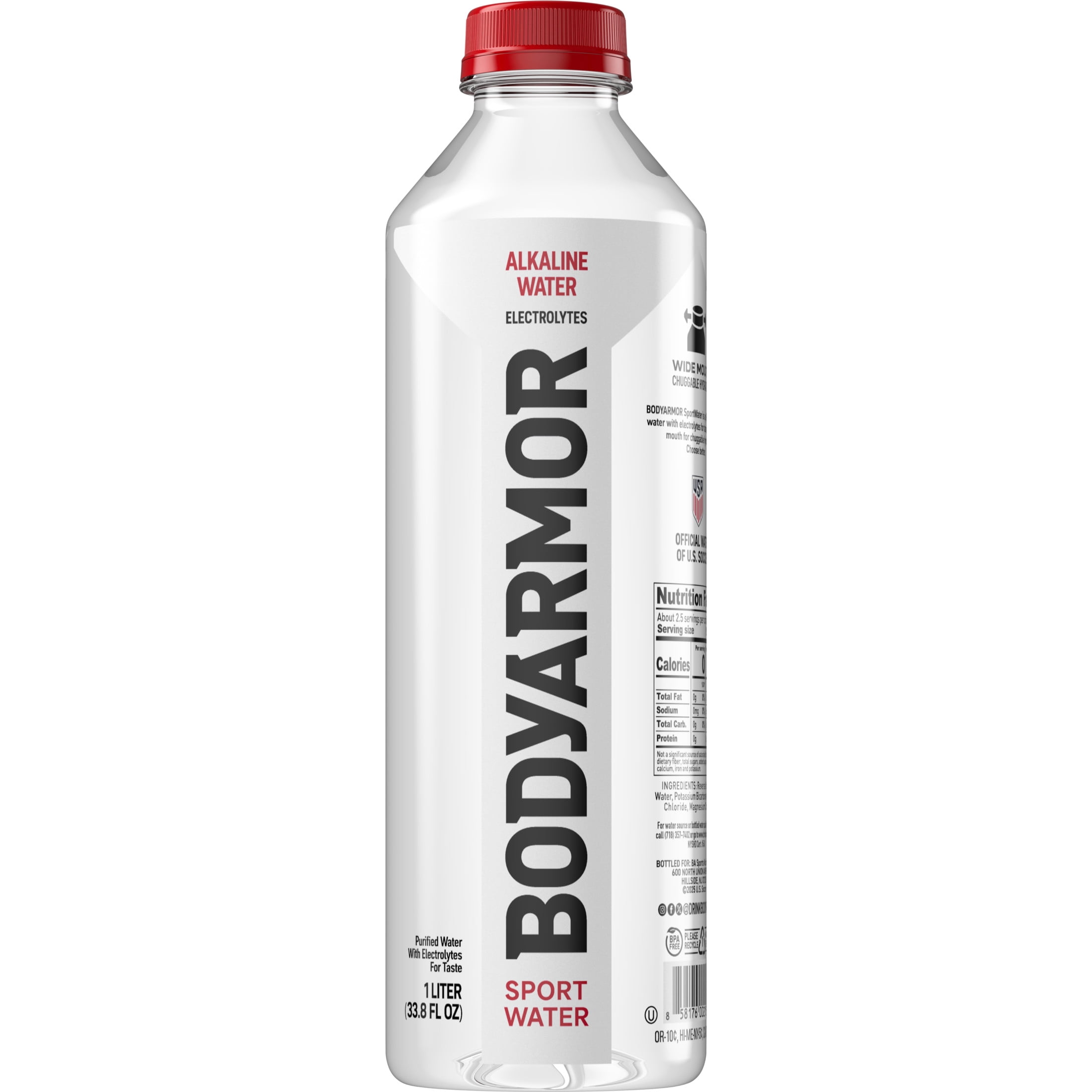 BODYARMOR SportWater Electrolyte Sports Drink Bottle, 1 Liter