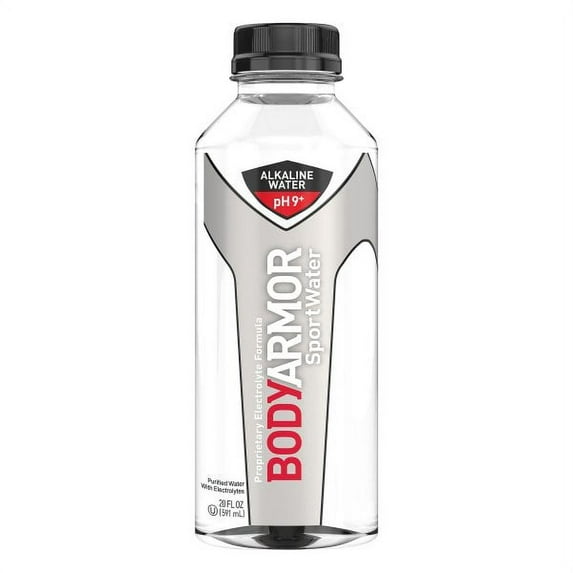 BODYARMOR SportWater Alkaline Water, Superior Hydration, High Alkaline Water pH 9+, Electrolytes, Perfect for your Active Lifestyle, 1 Liter (Pack of 12)